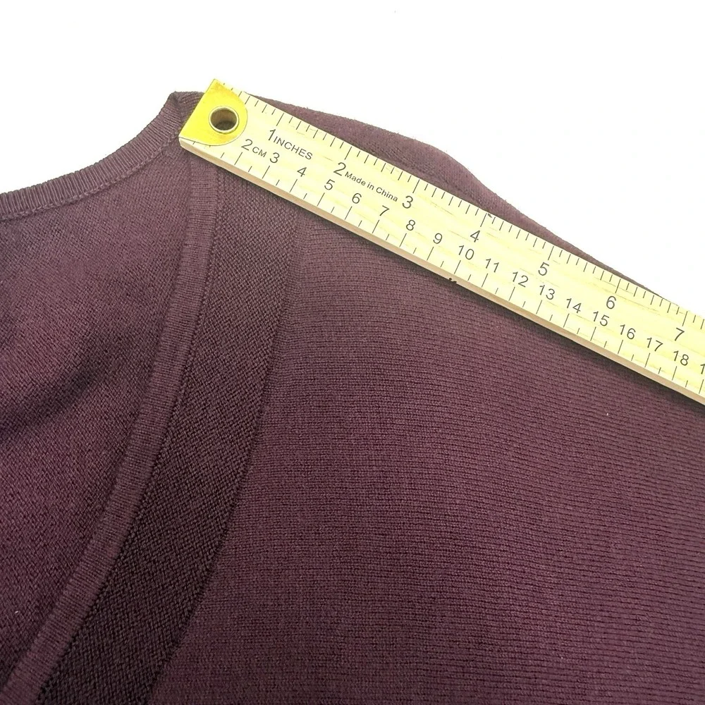 J Jill PURE JILL Sweater Tunic Sz XS Burgundy V-Neck Oversized‎ Top 3/4 Sleeves